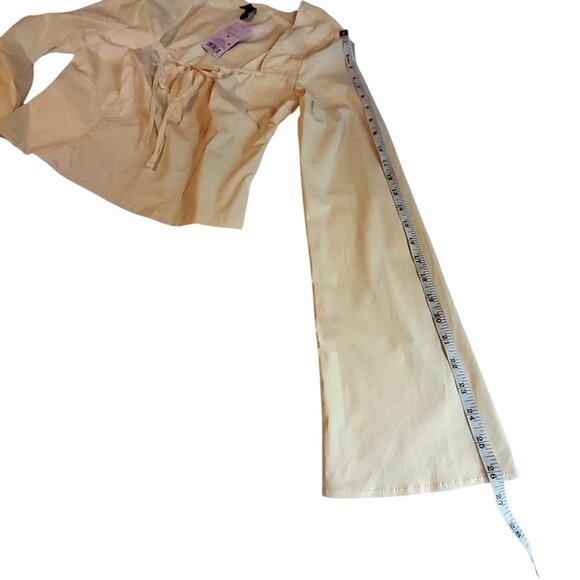 Wild Fable Womens Light Pink Long Sleeve Crop Top With Drawstring Detail Size M - Picture 11 of 11